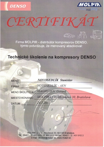 Certifikát Certifikát