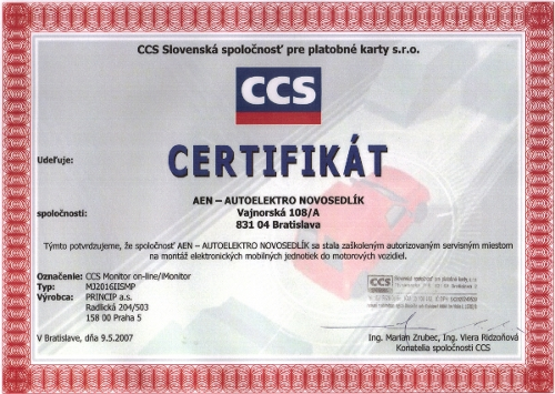 Certifikát Certifikát