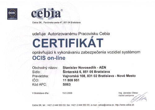Certifikát Certifikát